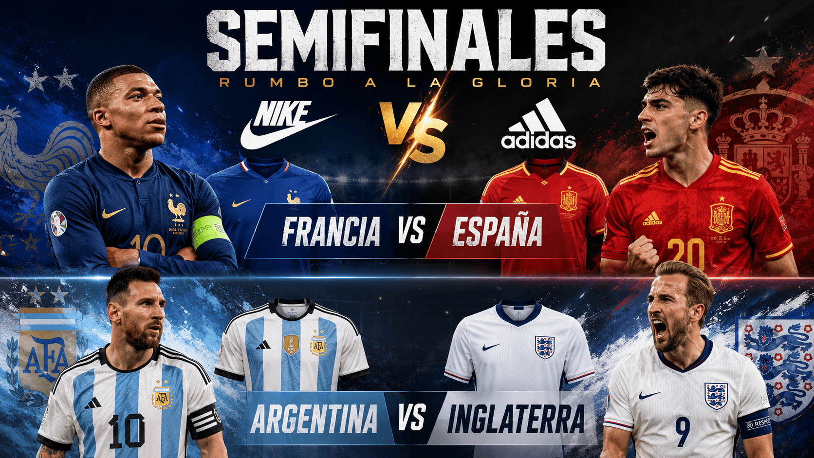 SIETE ESTRELLAS, DOS LOGOS NIKE Y ADIDAS TAMBIÉN JUEGAN LAS SEMIFINALES DEL MUNDIAL